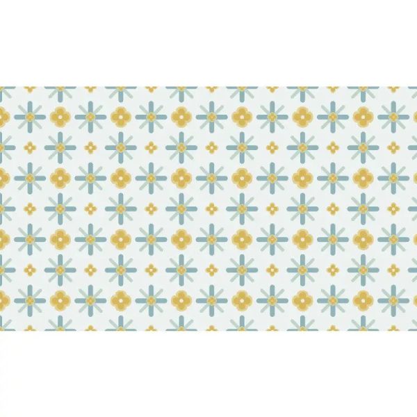 Tapis vinyle vert et jaune