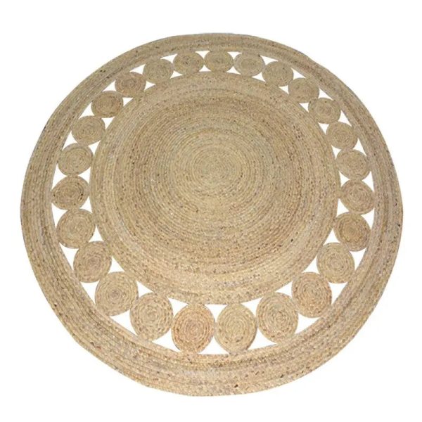 tapis rond jute à motifs