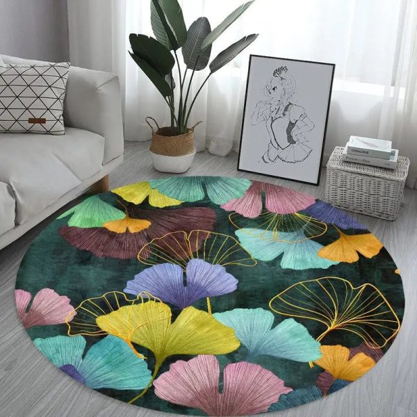 Tapis rond florale